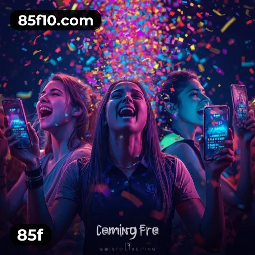 App 85f para iOS e Android — interface mobile, login biométrico e PIX integrado